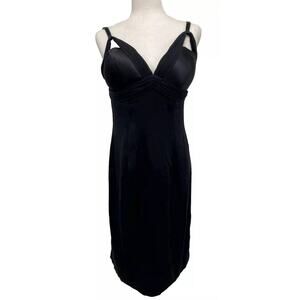 Dina Bar-el Ballgown Wedding Silk Cocktail Dress prom USA made Black 12 A000622